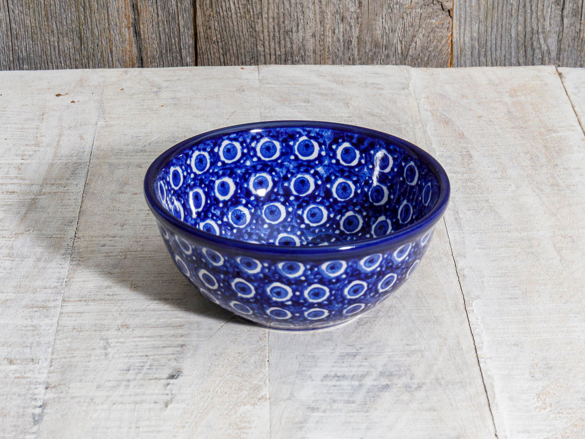 Müslischale Keramik blau mit Punkten 13cm