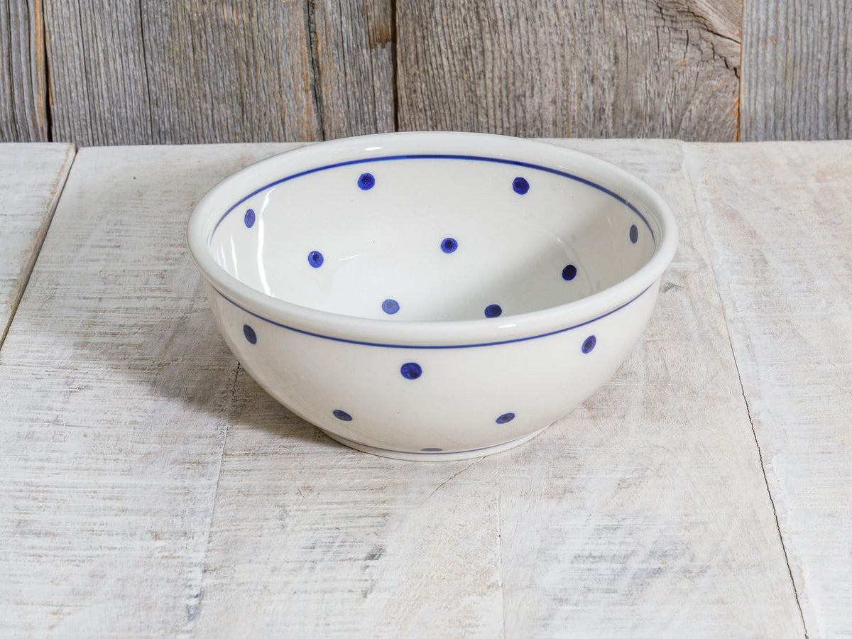 Keramikschlüssel weiß blaue Punkte 16cm