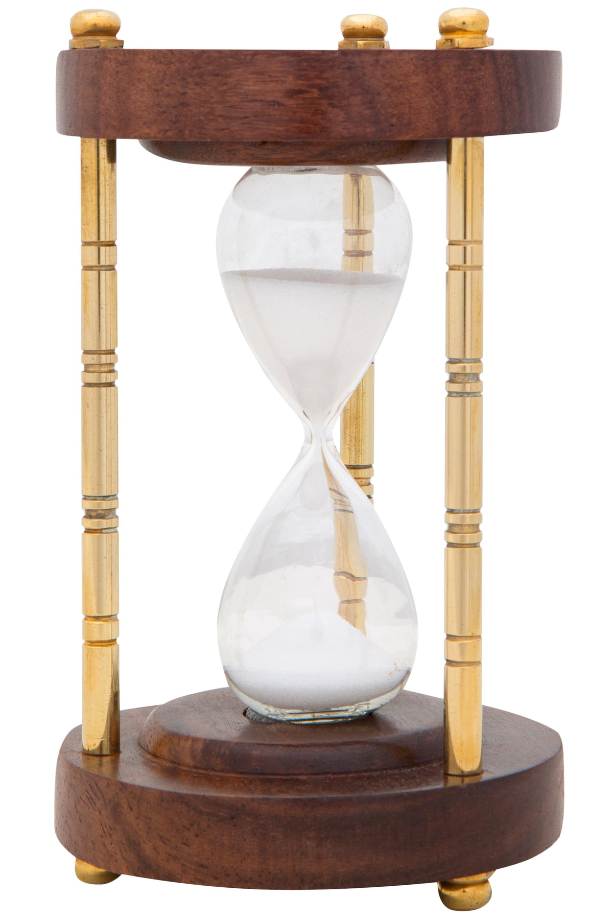Sanduhr 3 Minuten Holz Messing