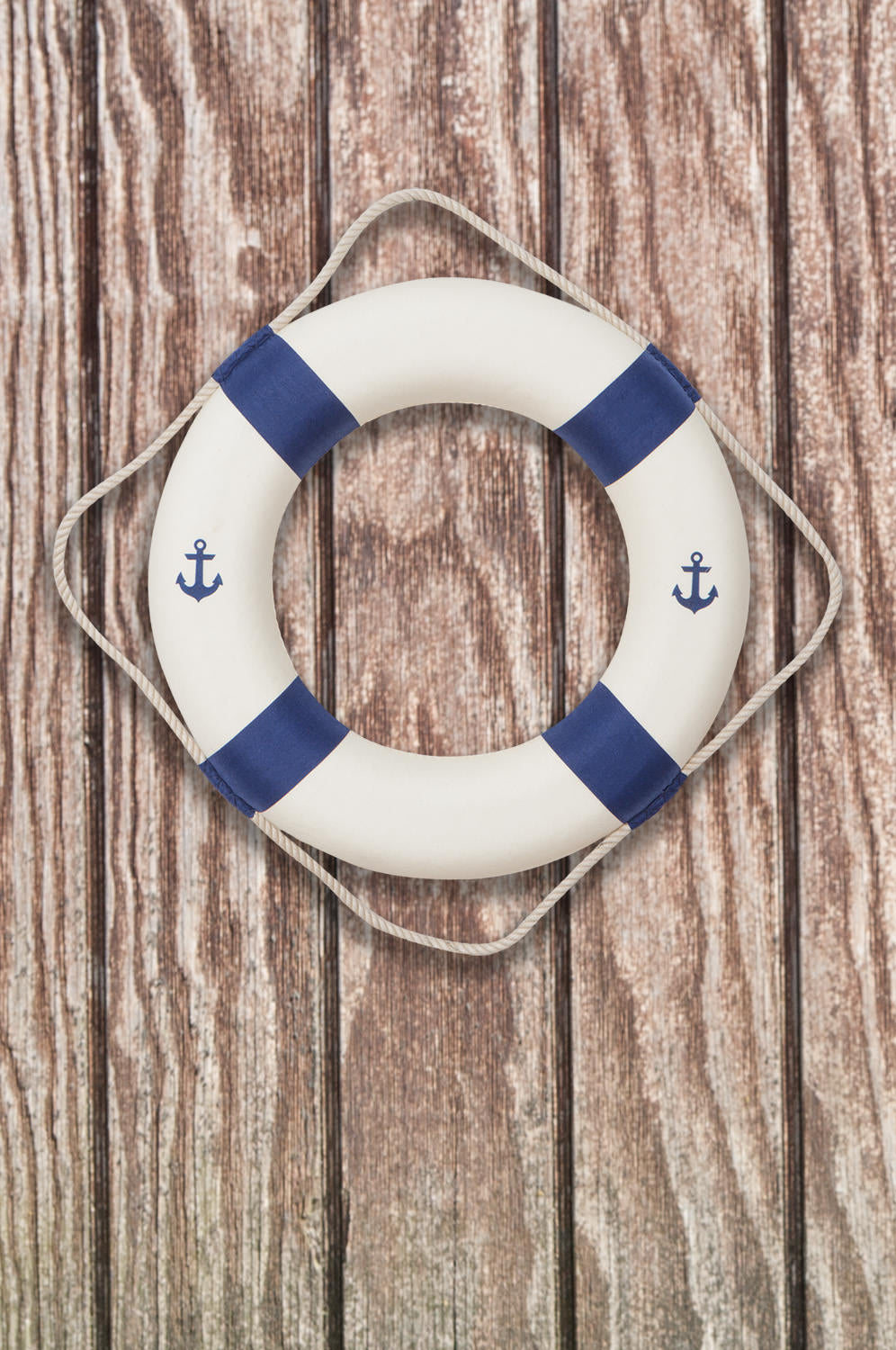 Deko Rettungsring Anker blau und weiss, 50cm