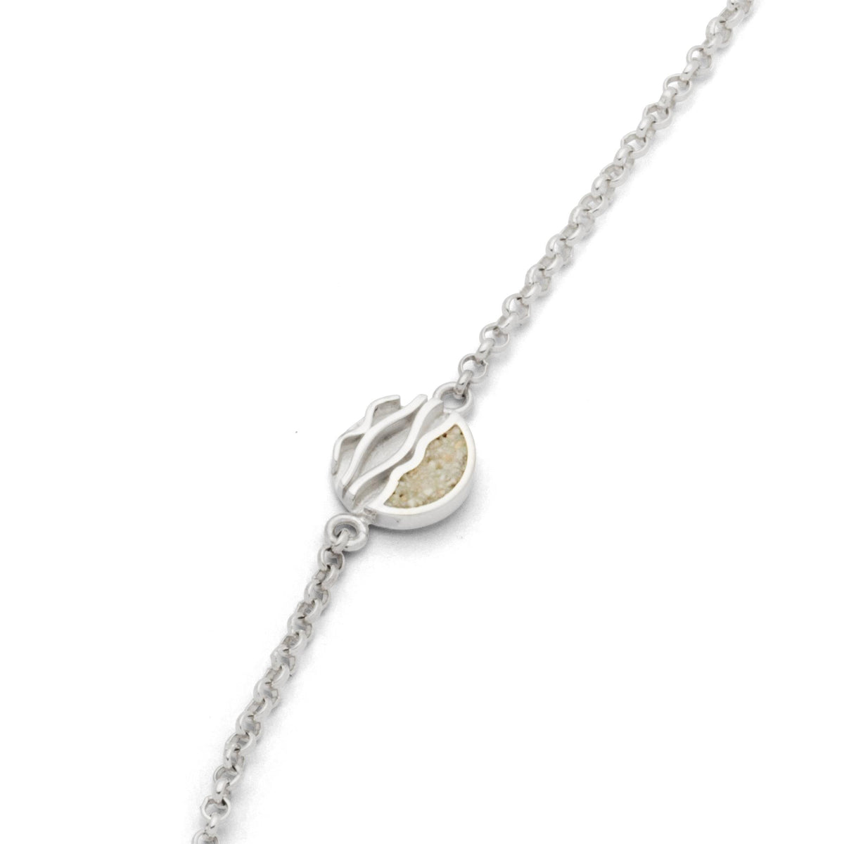Armband silber mit Sand und Welle