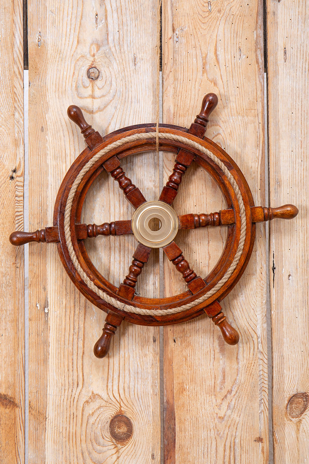 Deko Steuerrad nautisch antik Holz