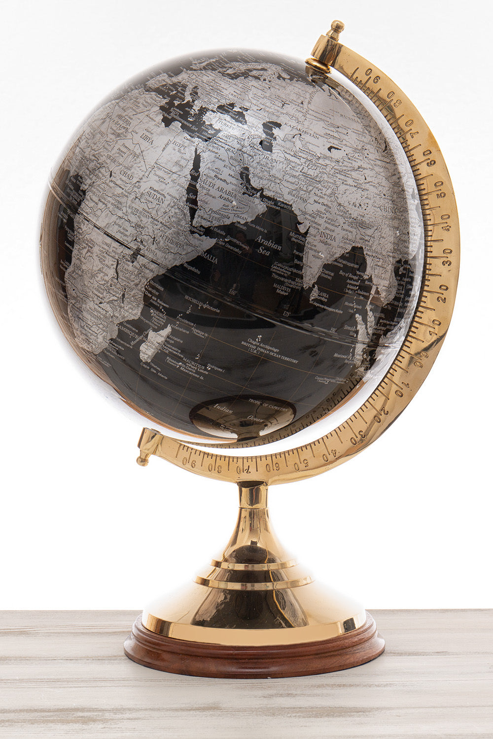 Globus schwarz silber