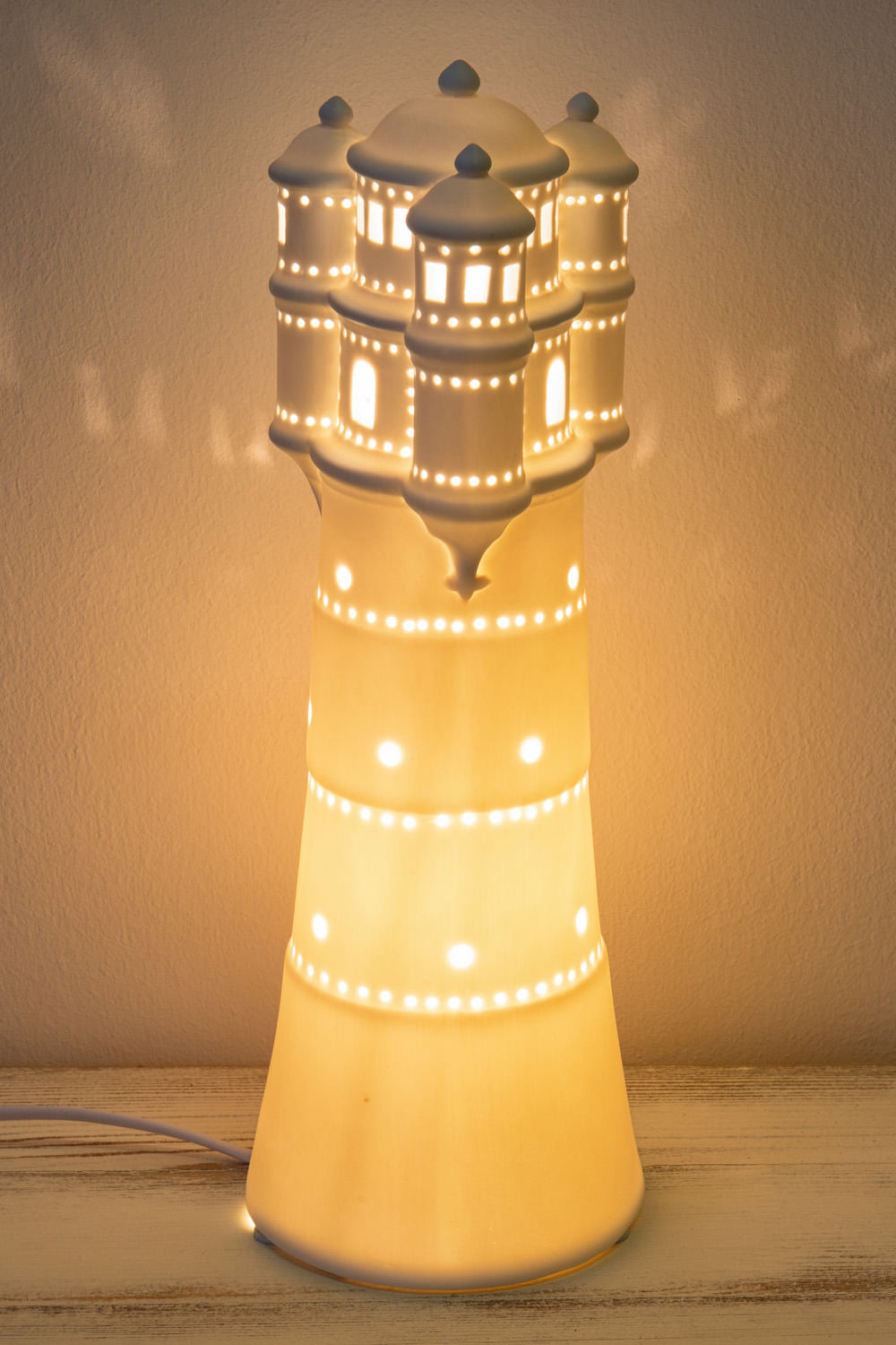 Keramik Lampe Leuchtturm