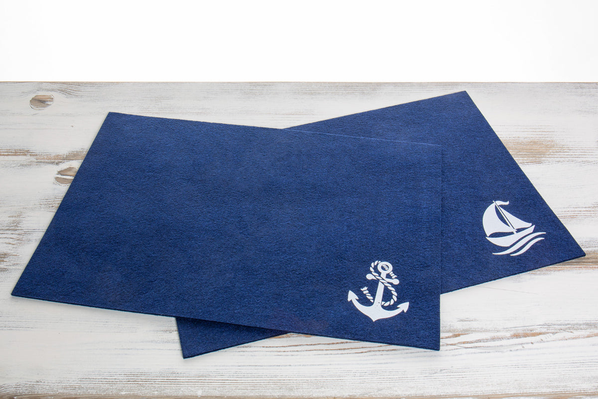 Filz Tischset marineblau