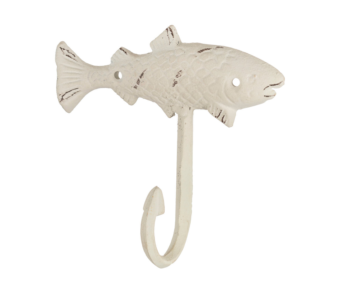 Weißer Kleiderhaken Fisch