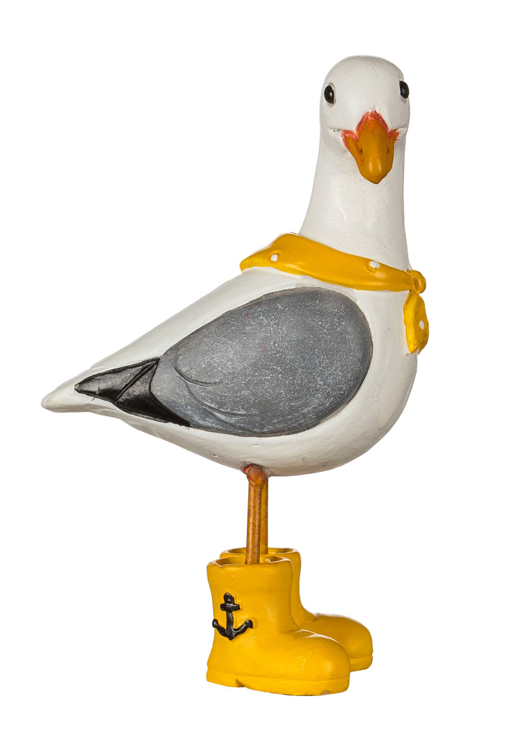 Kleine Möwe Figur mit gelben Gummistiefel