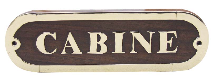 Türschild Holz Cabine