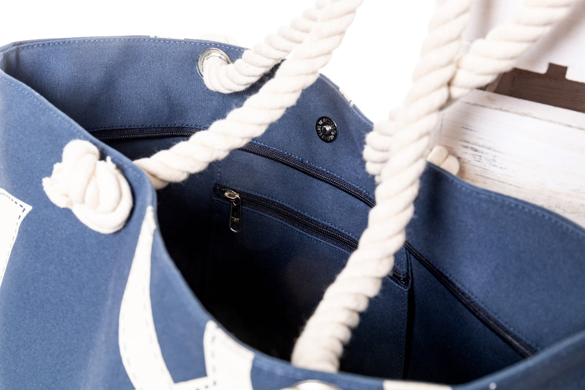 Strandtasche Anker blau