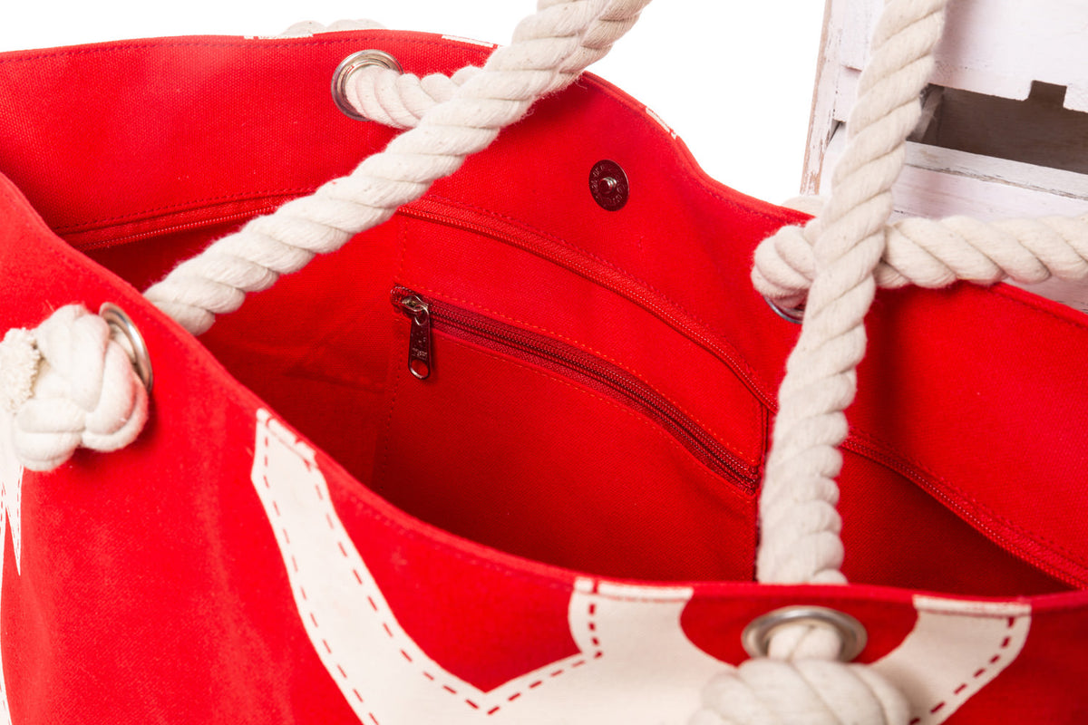 Strandtasche Anker rot