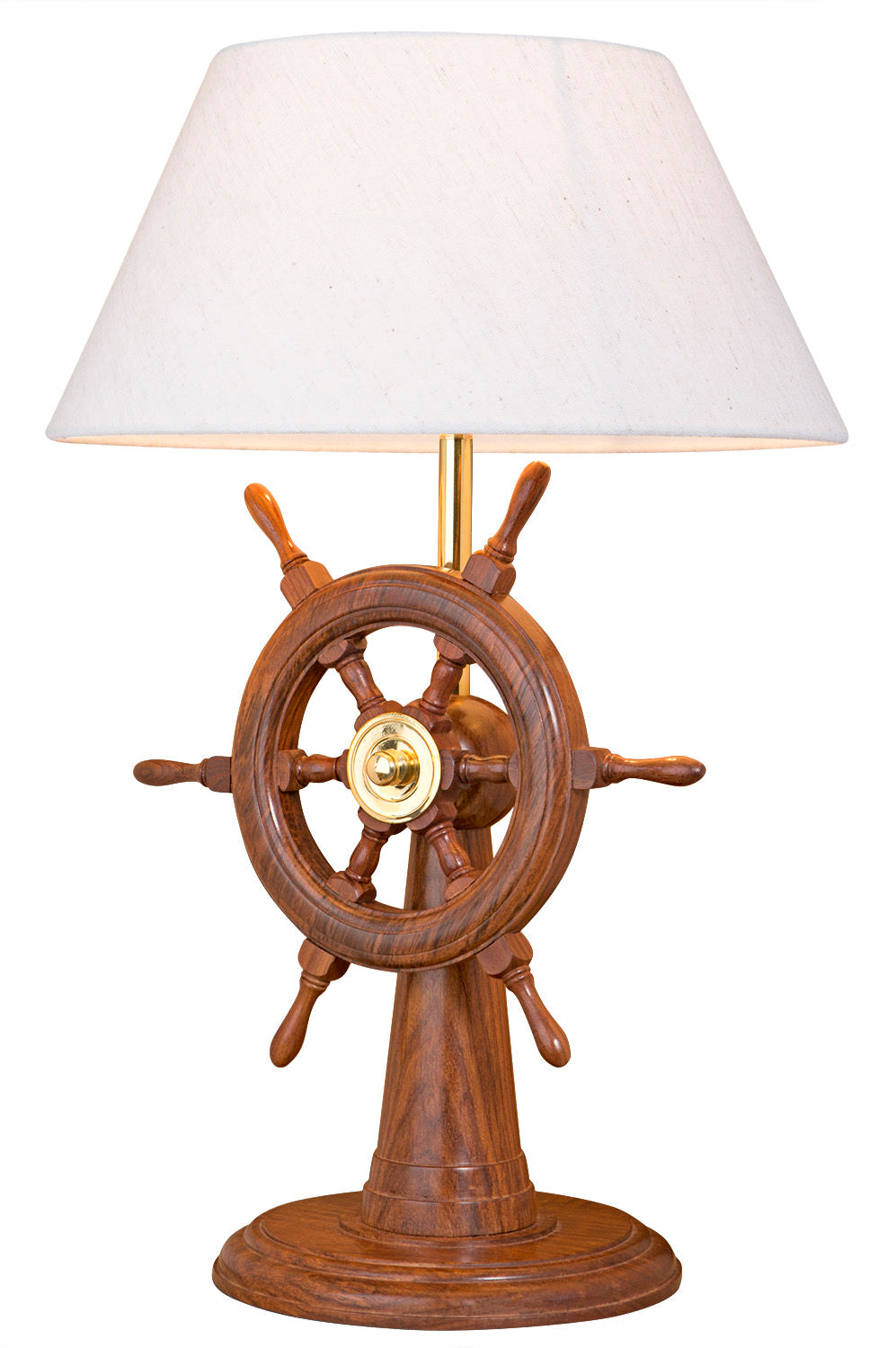 Nachttischlampe Holz Steuerrad
