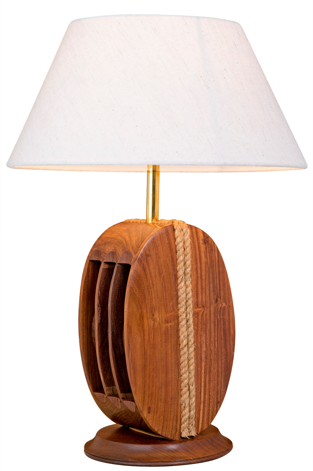 Tischlampe Holz Blockrolle