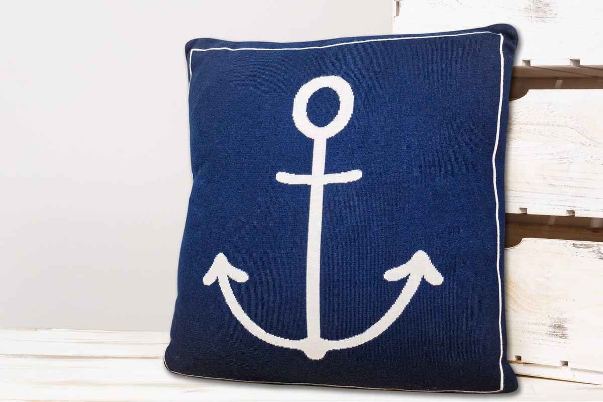 Kissen blau Anker