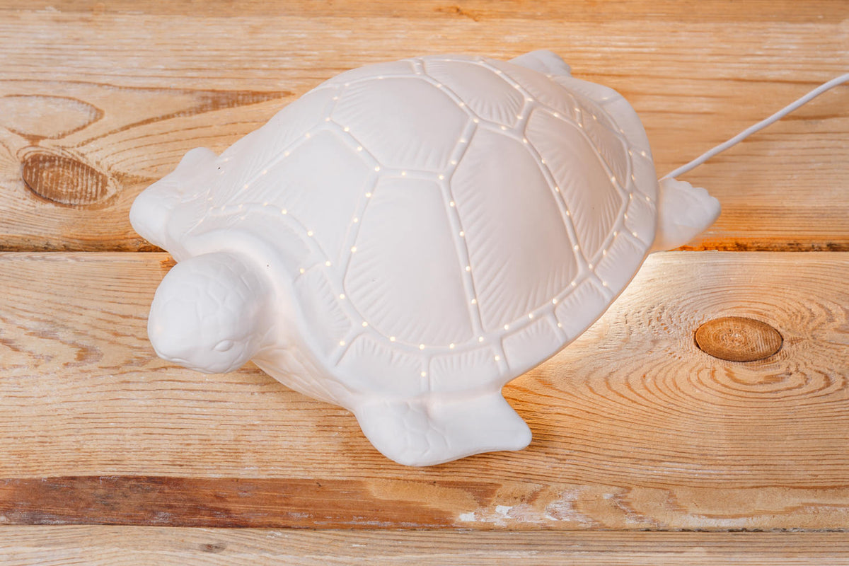 Schildkröte Lampe weiße Keramik