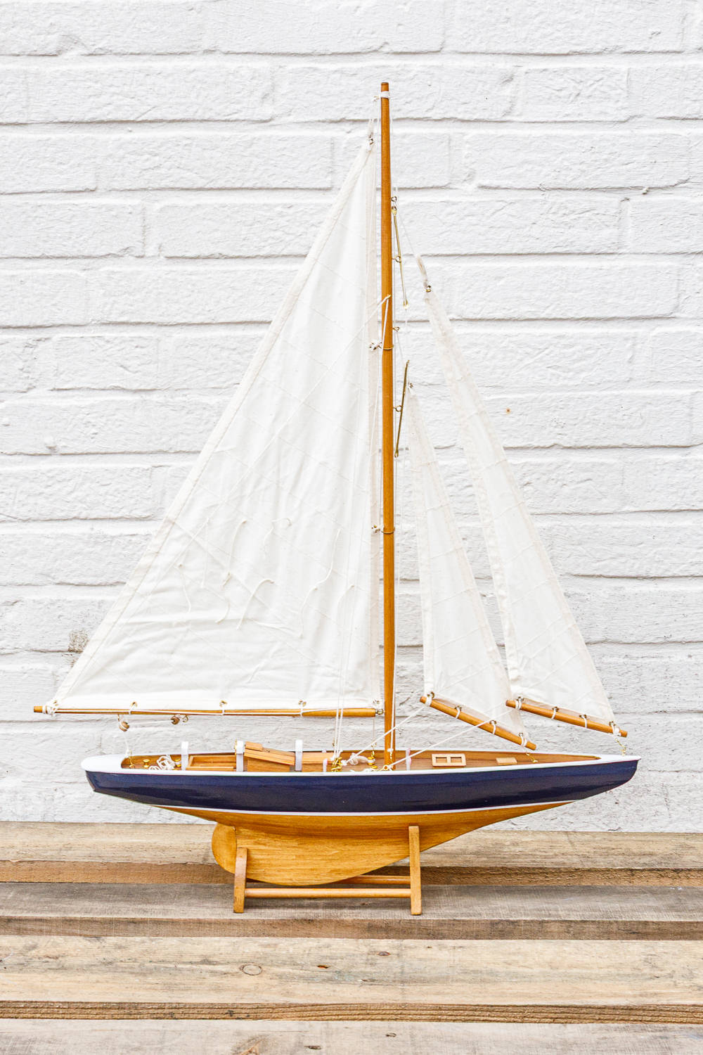 Modell Segelschiff, Segelyacht Holz Dekoration