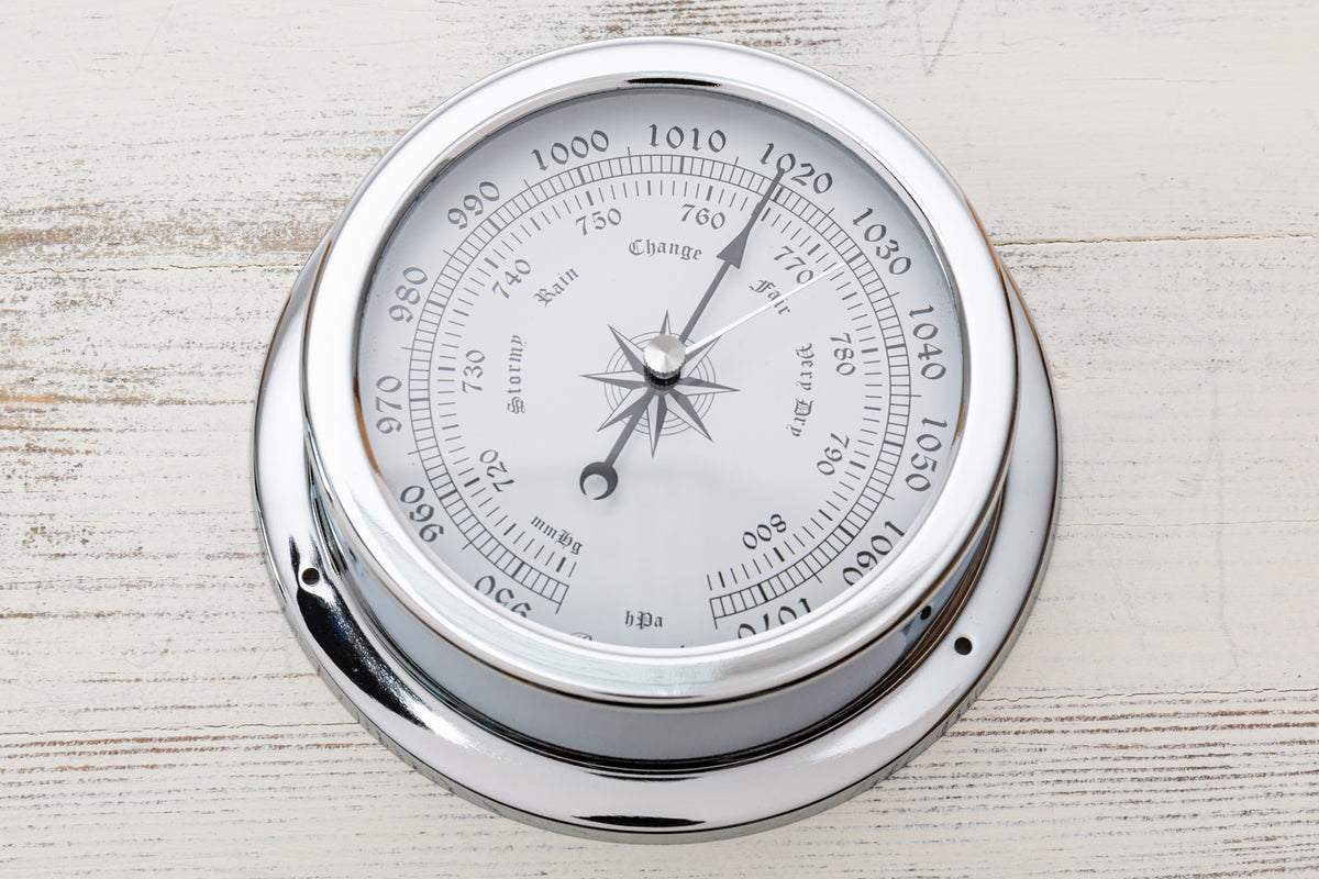 Barometer analog verchromt