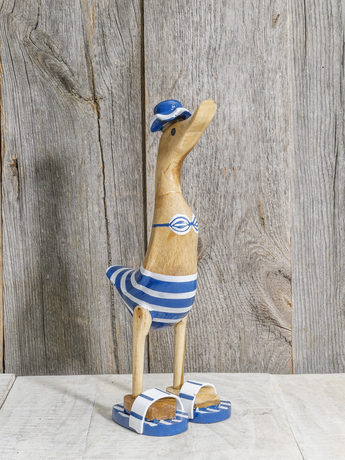 Ente Holz blauer Bikini 25cm Flip Flops