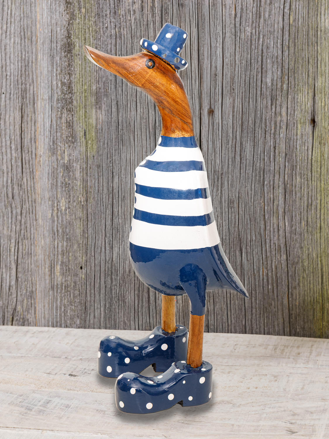 Ente Bambuswurzel 25 cm blau