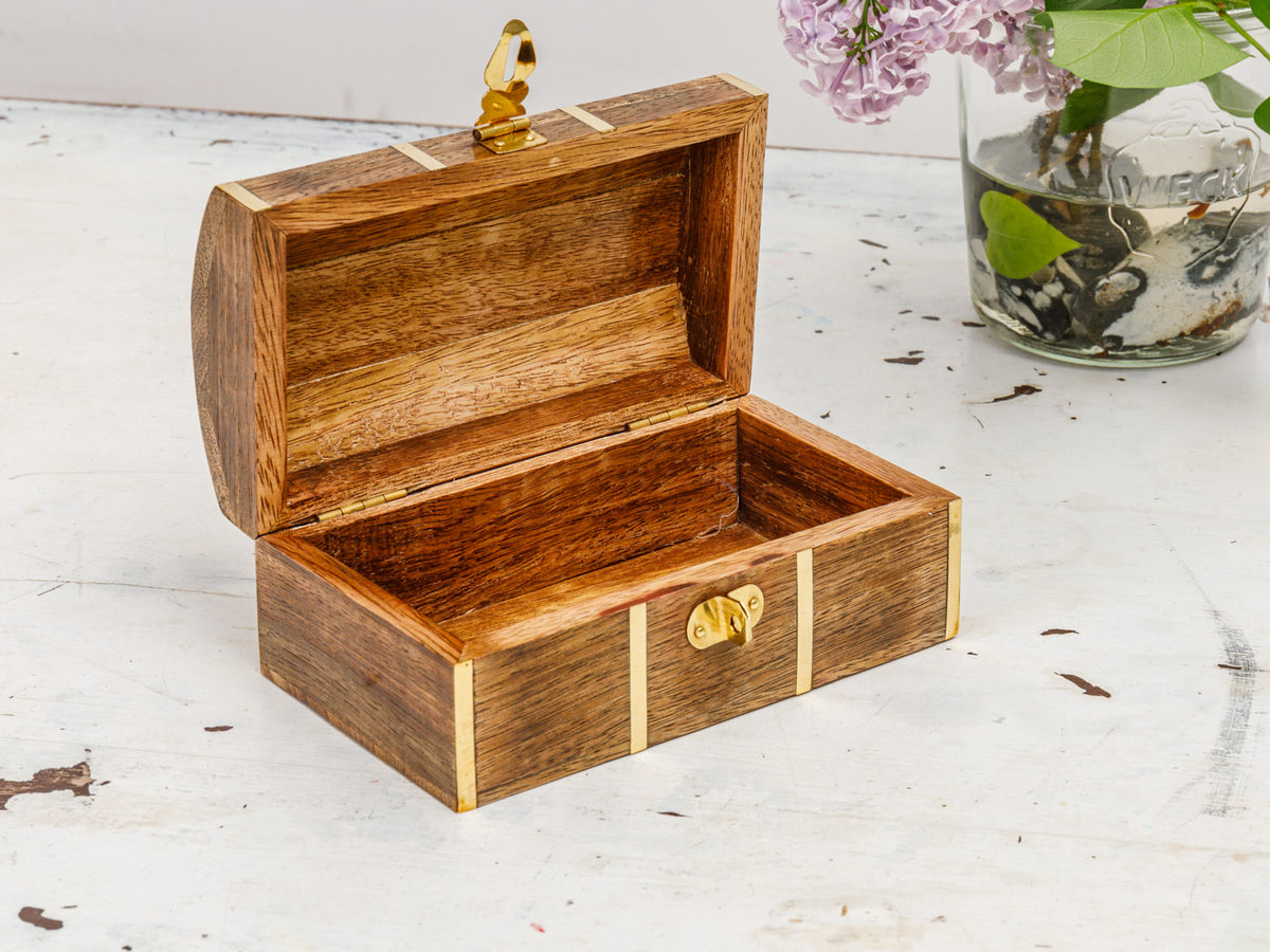 Schatztruhe Holz klein 14cm