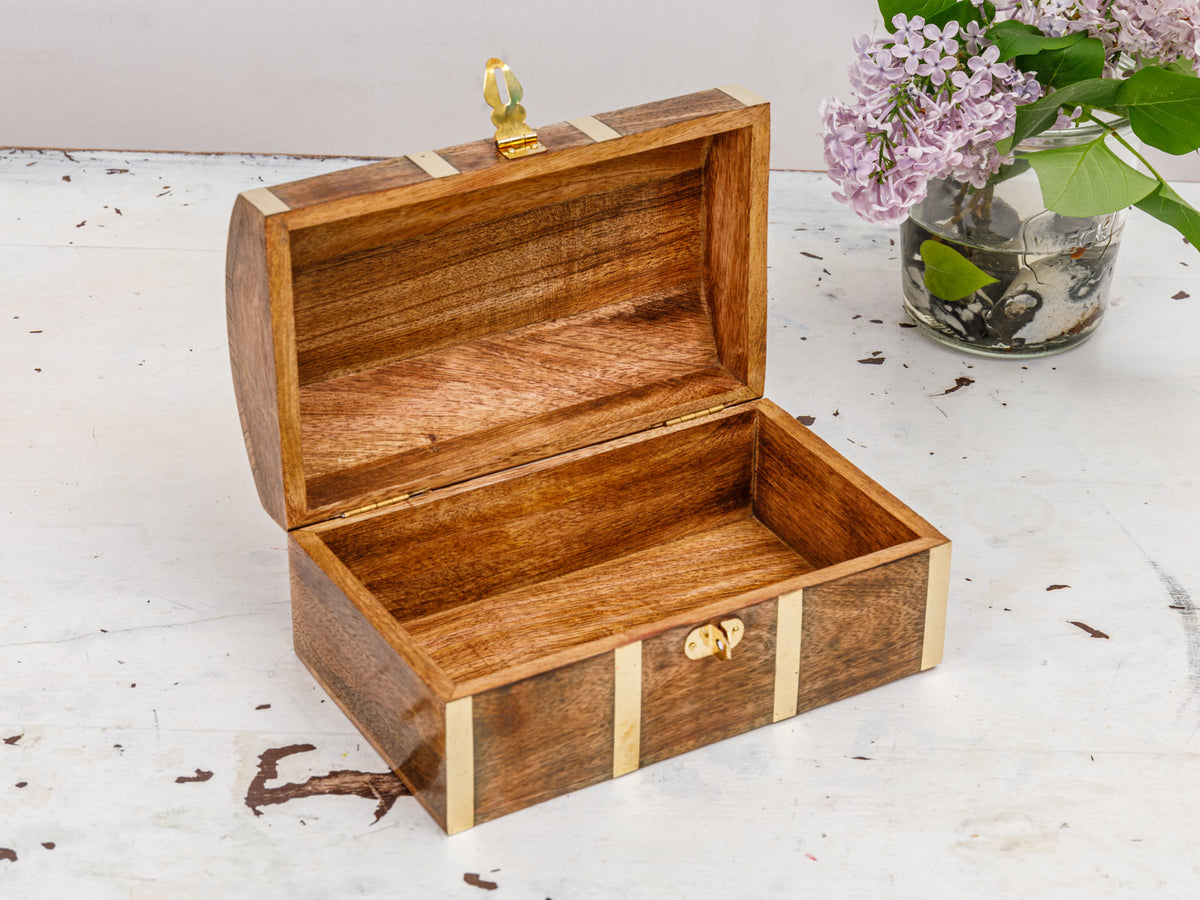 Kleine Schatztruhe Holz 18cm