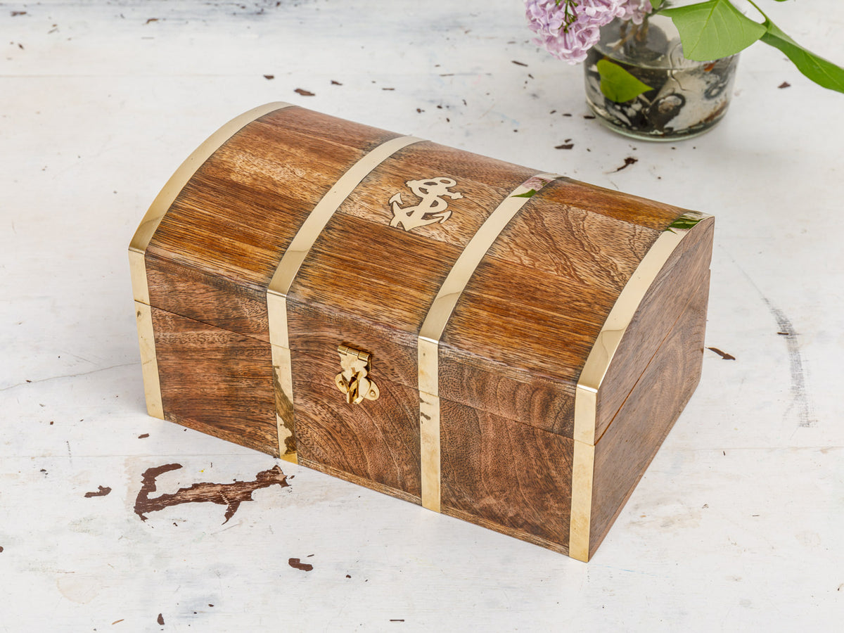 Schatztruhe Holz klein 22cm
