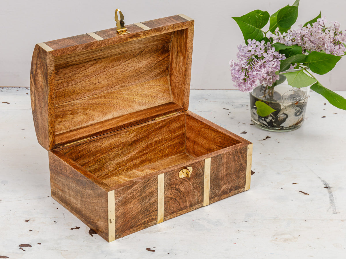 Schatztruhe Holz klein 22cm