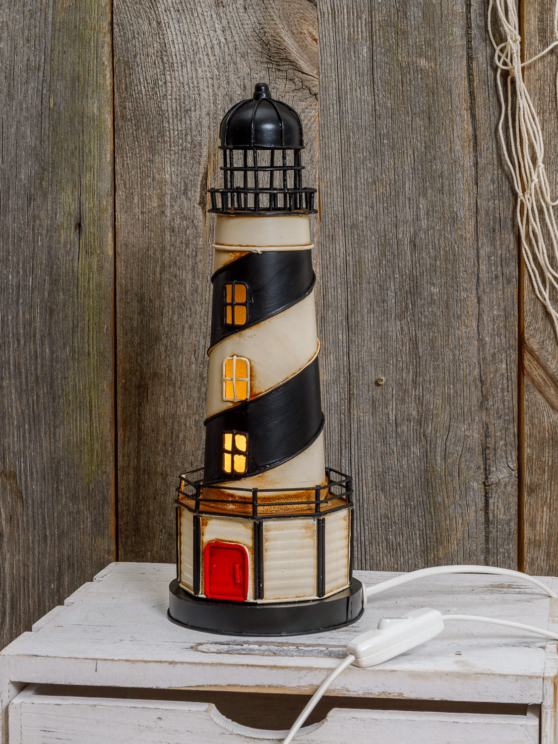 Leuchtturm Lampe schwarz Strom