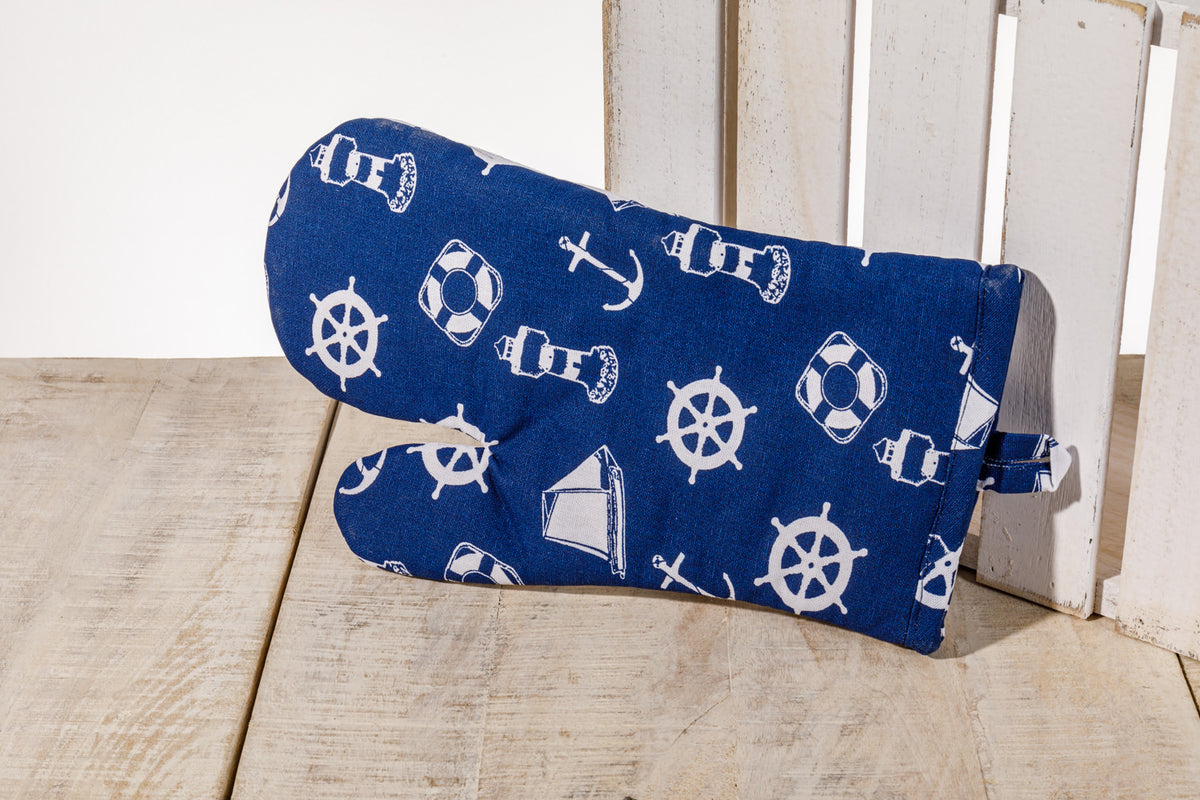Ofenhandschuh blau maritimer Stil