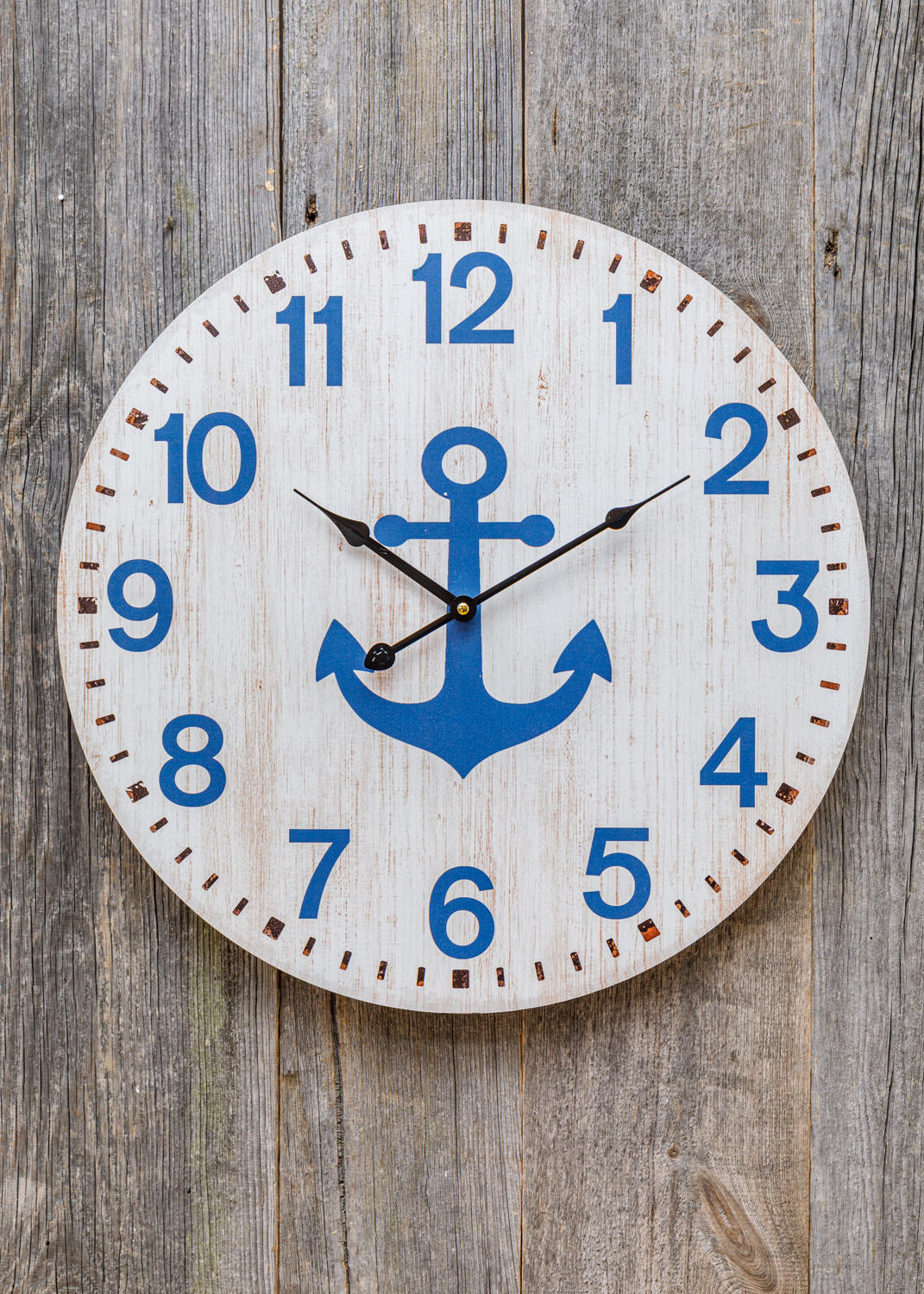 Wanduhr Anker blau
