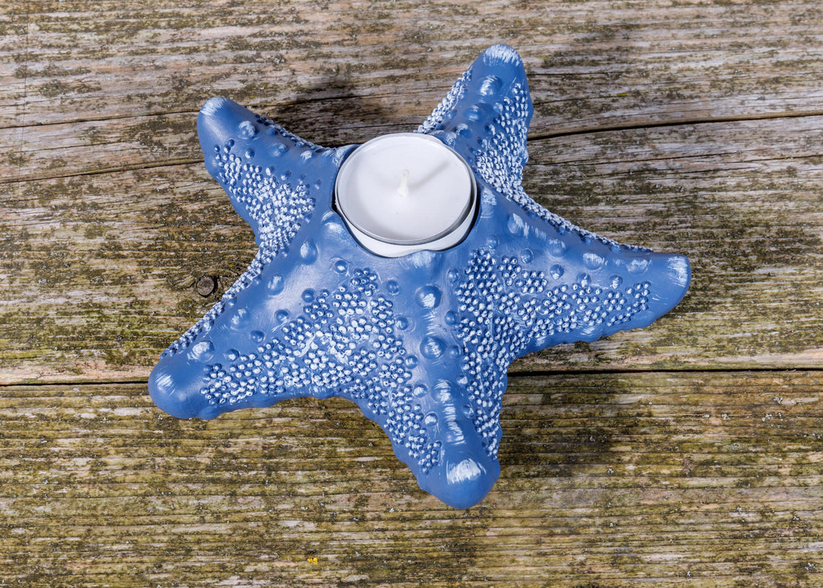 Seestern Teelichthalter marineblau