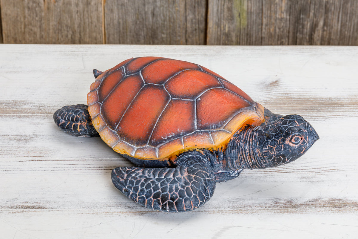 Deko Schildkröte rot aus Kunstharz