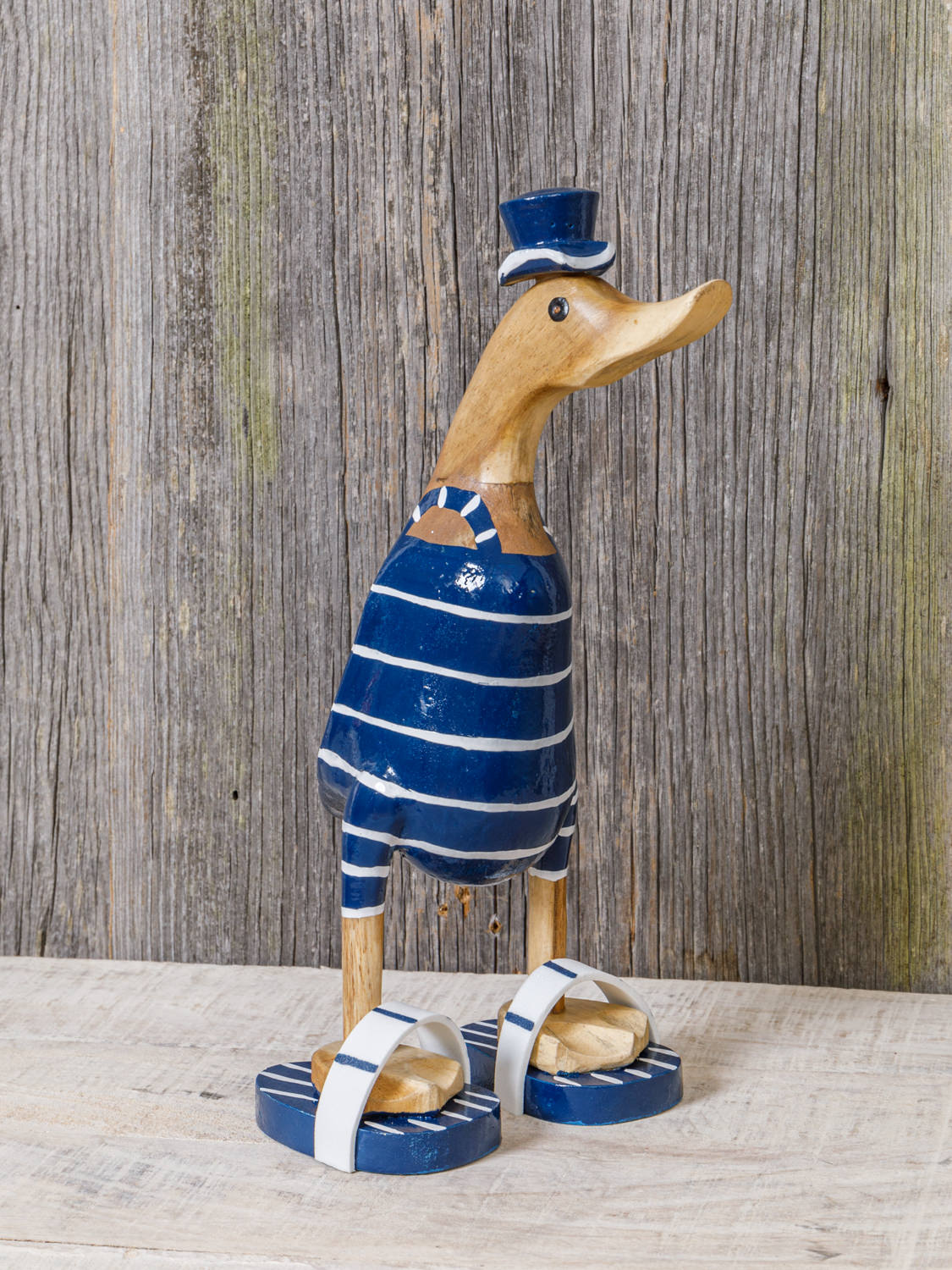 Holzente blauer Badenanzug Mann 25 cm
