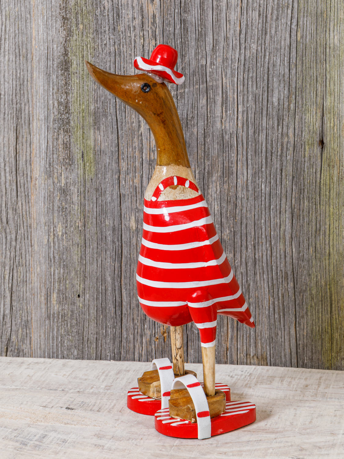 Holz Ente 25cm Mann Badeanzug