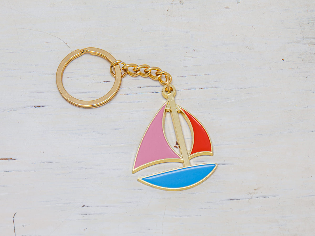 Schlüsselanhänger Segelschiff bunt