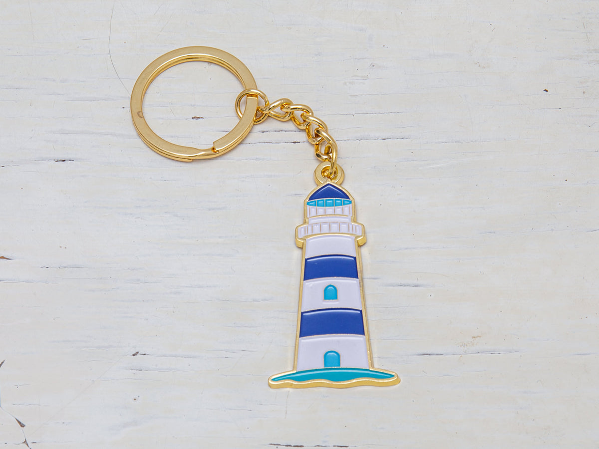 Leuchtturm blau Schlüsselanhänger