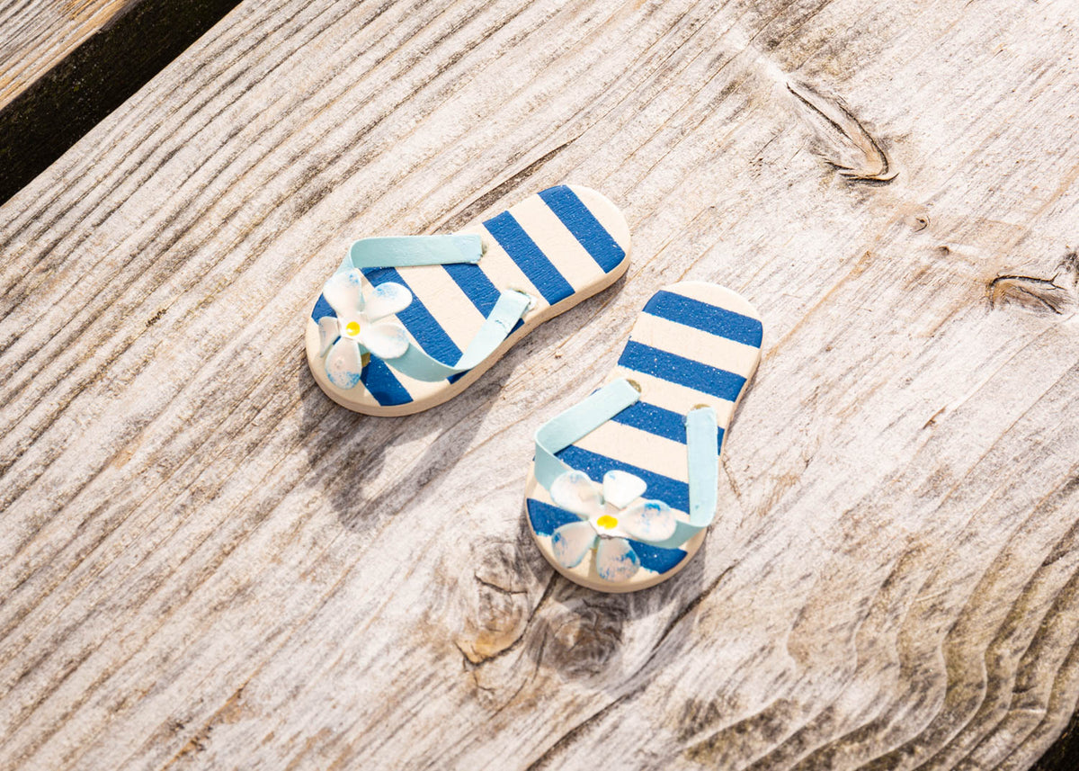 Flip-Flops Deko blau Streifen