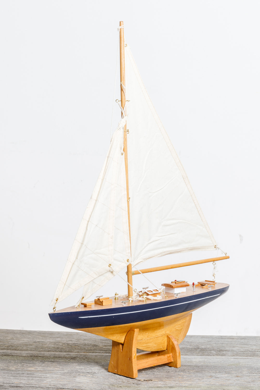 Deko Segelyacht Holz Baumwollsegel 40cm