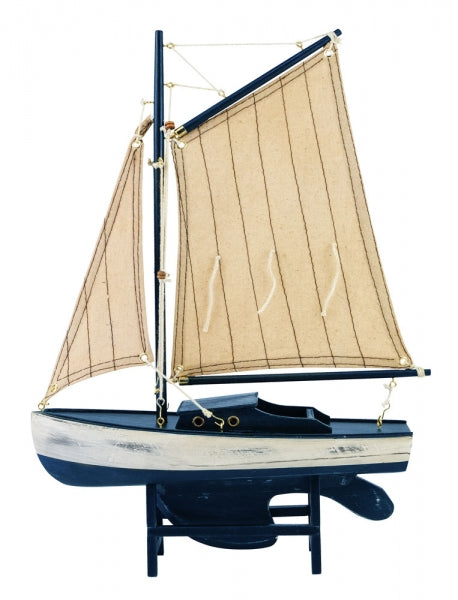 Dekoration antikes Segelschiff Holz marineblau