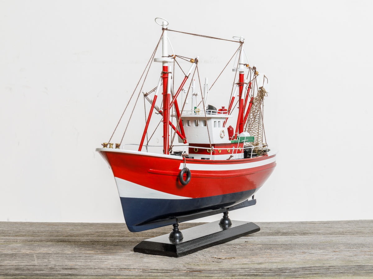 Dekoration Modell Fischkutter rot
