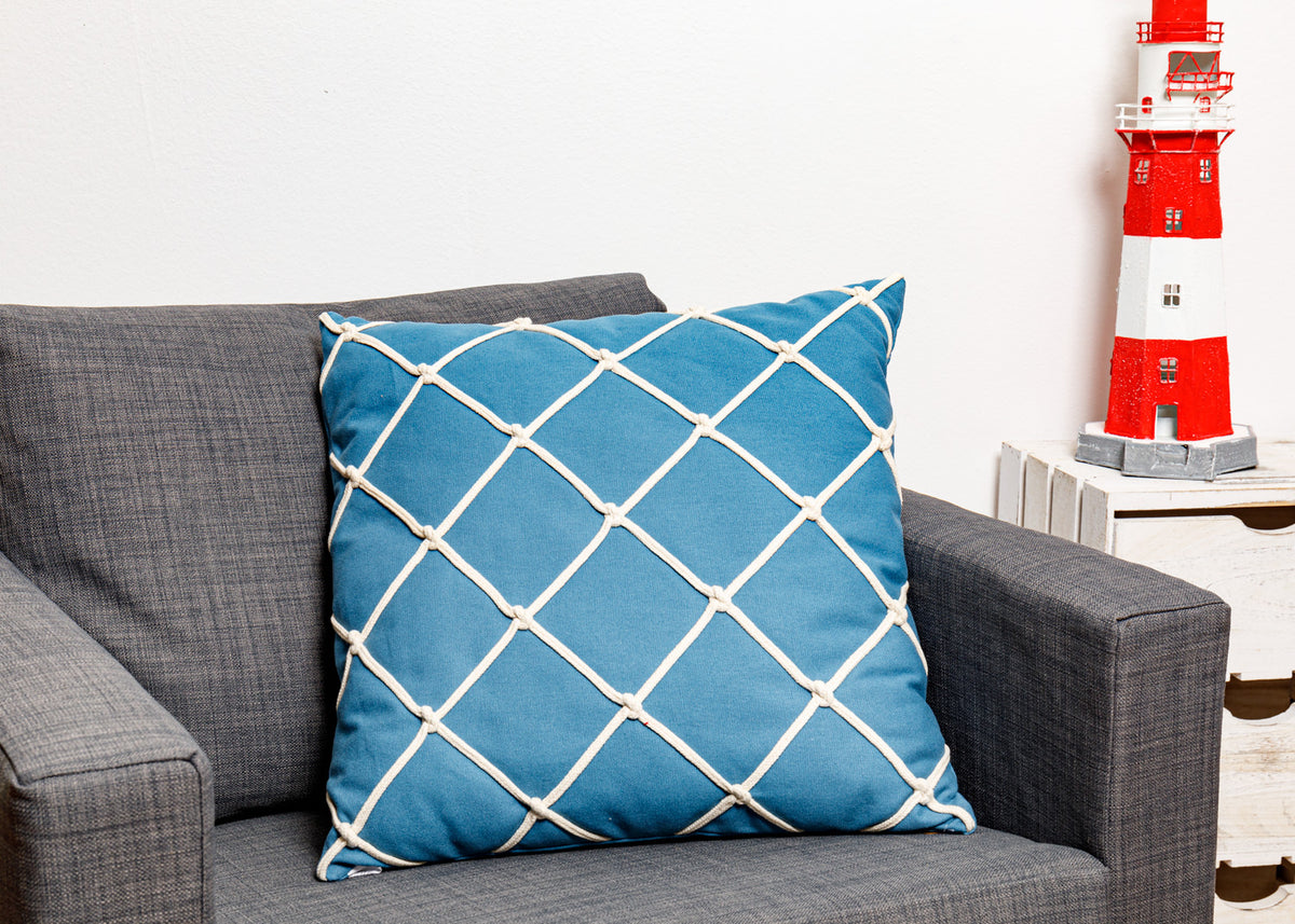 Kissen Blau mit Netz