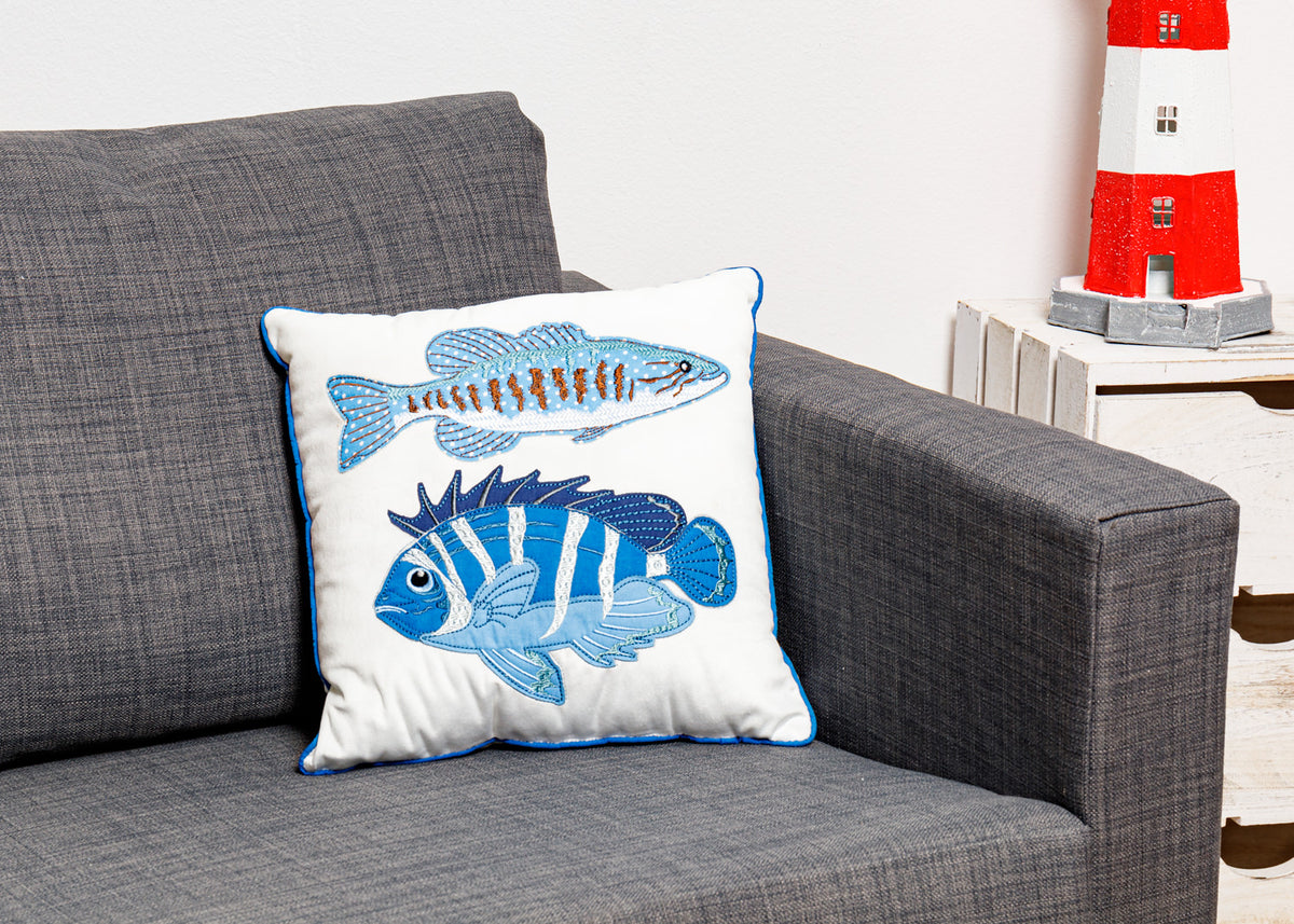 Kleines Kissen mit Fischen