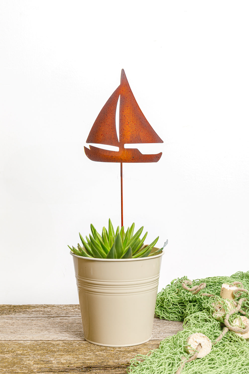 Gartenstecker Metall Segelboot