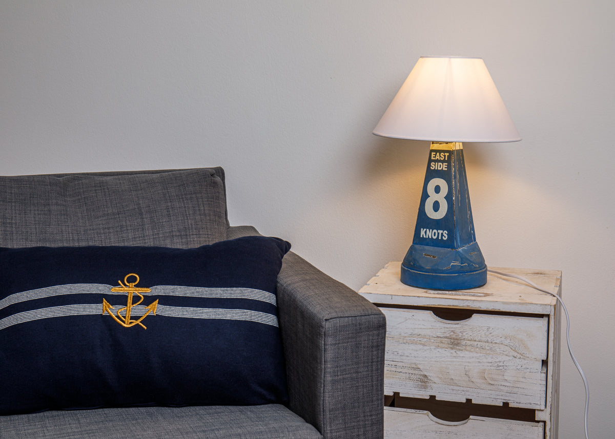 Lampe Tischleuchte Boje blau groß