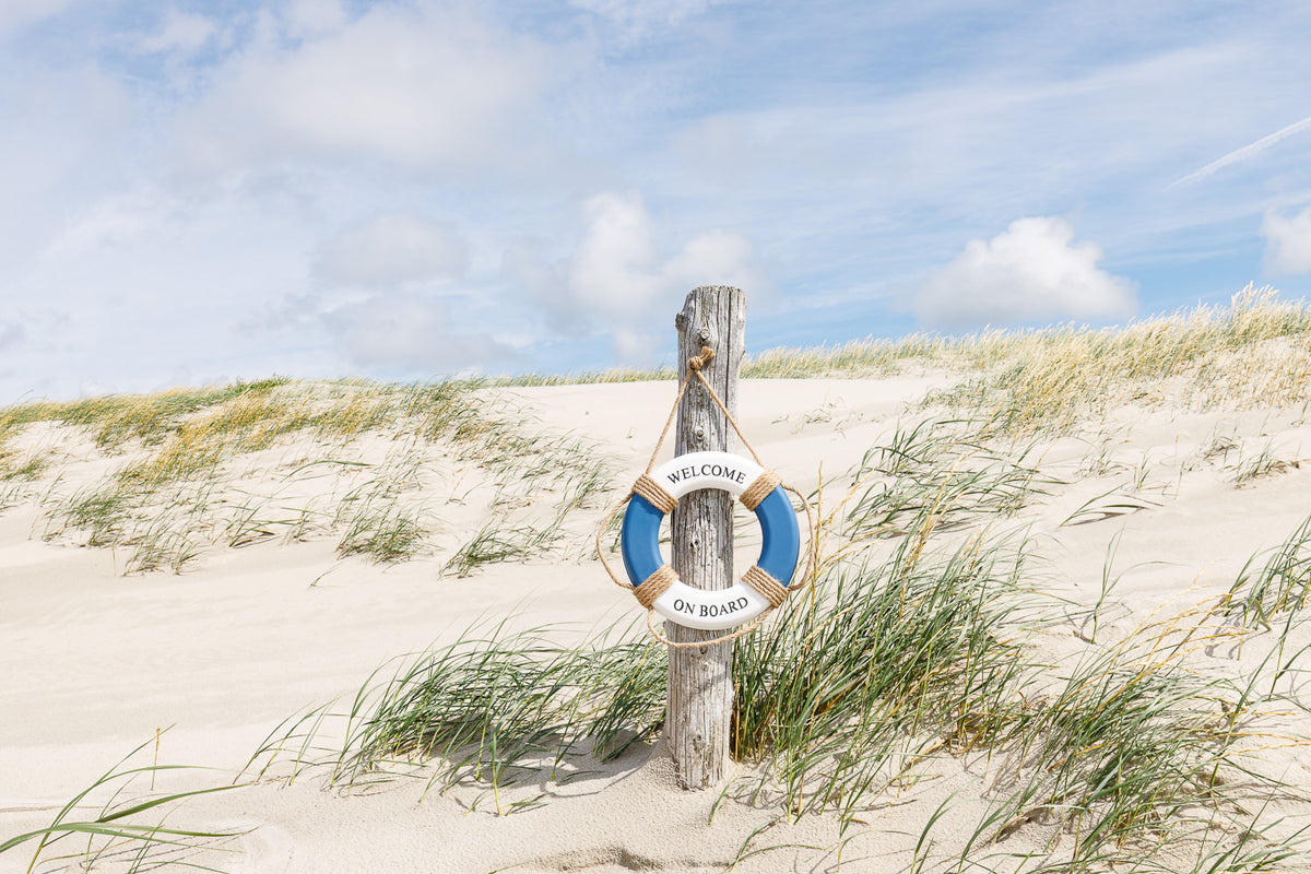 Dekoration Rettungsring blau weiß 30cm
