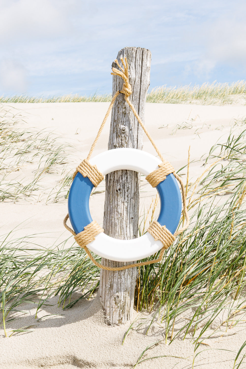Dekoration Rettungsring blau weiß 35cm