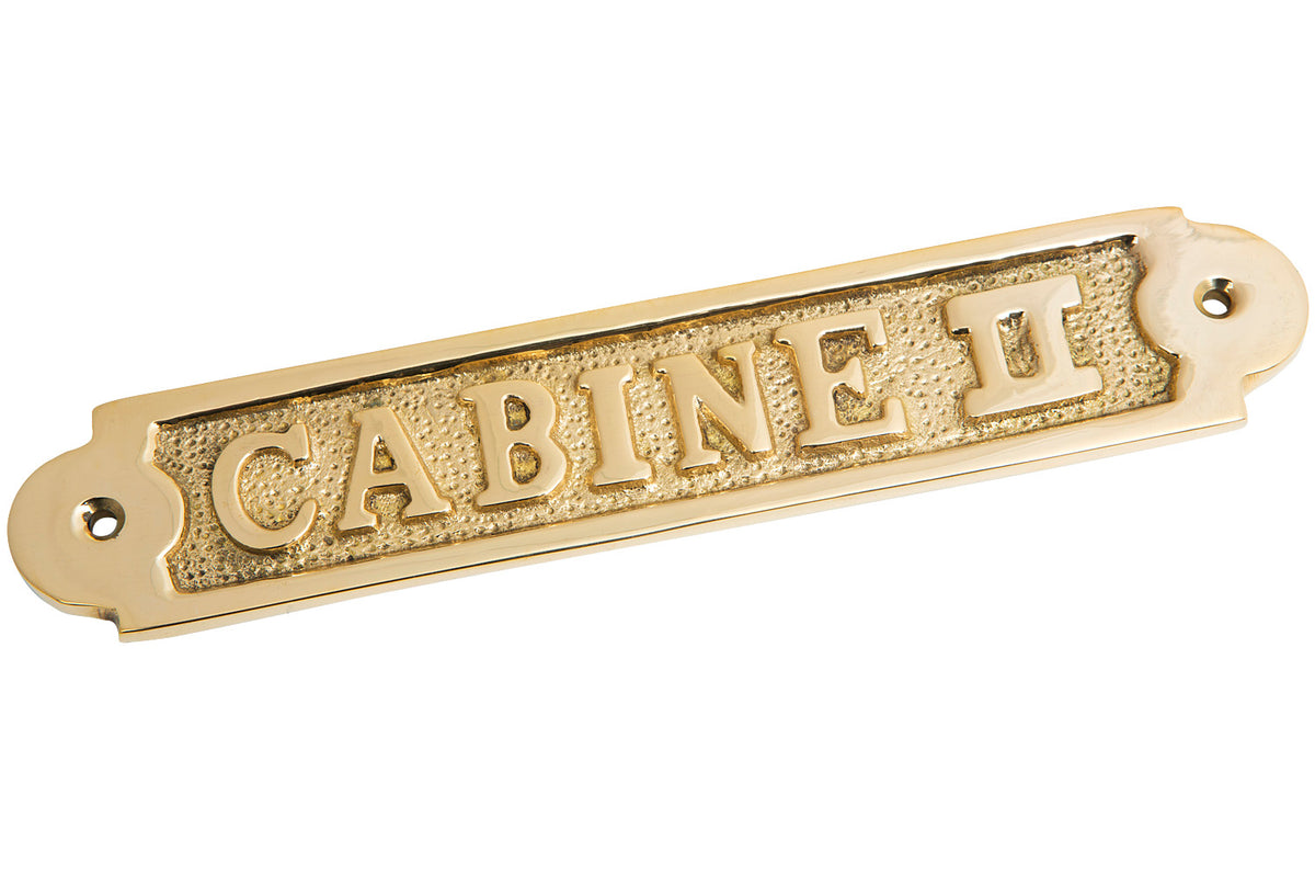 Türschild Messing CABINE II