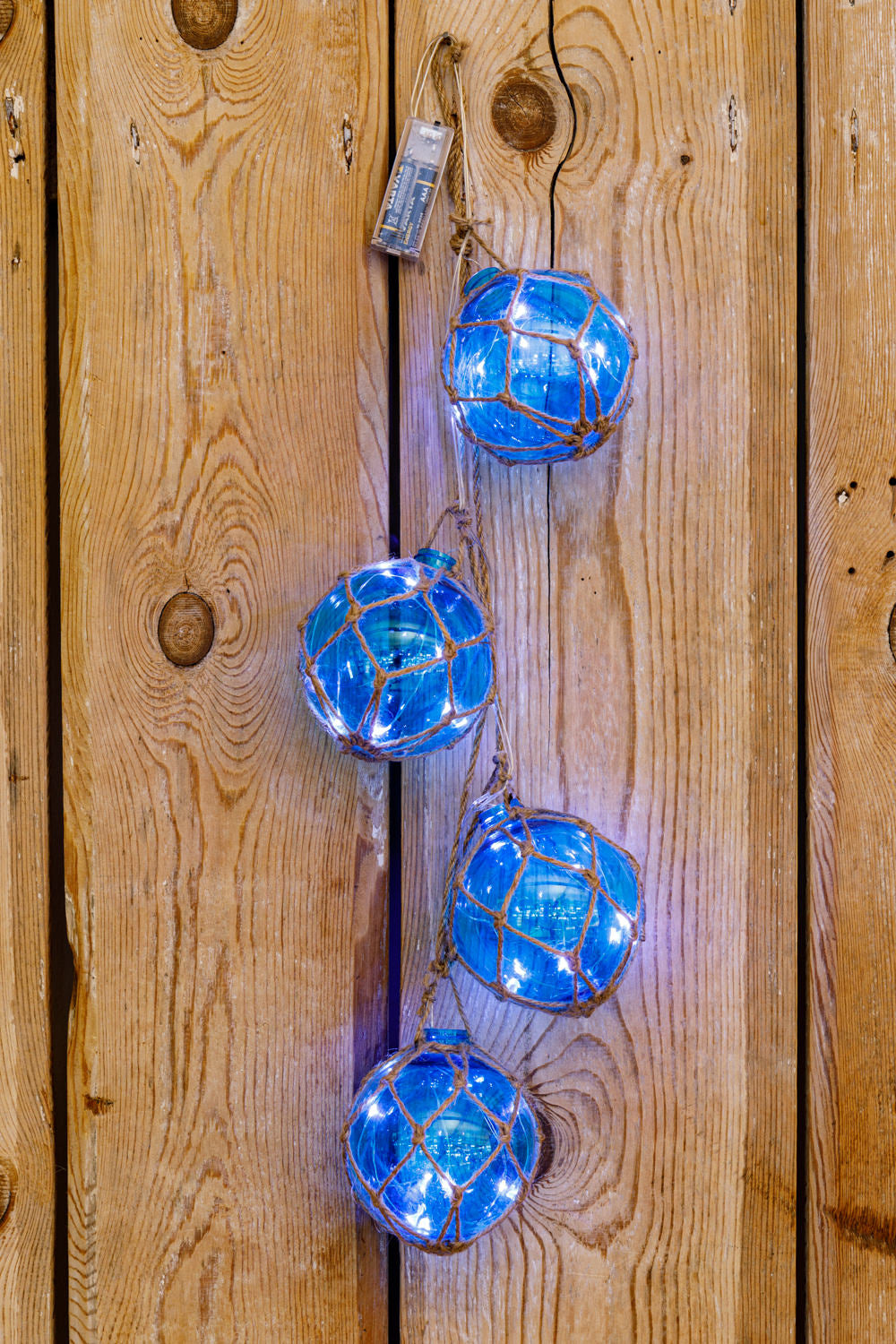 Fischerkugel blau Lichterkette LED