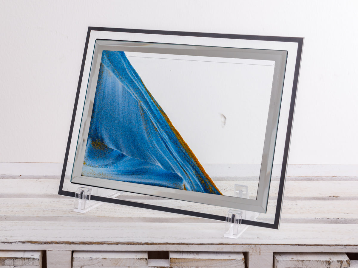 Sandbild blau gold mittelgroß