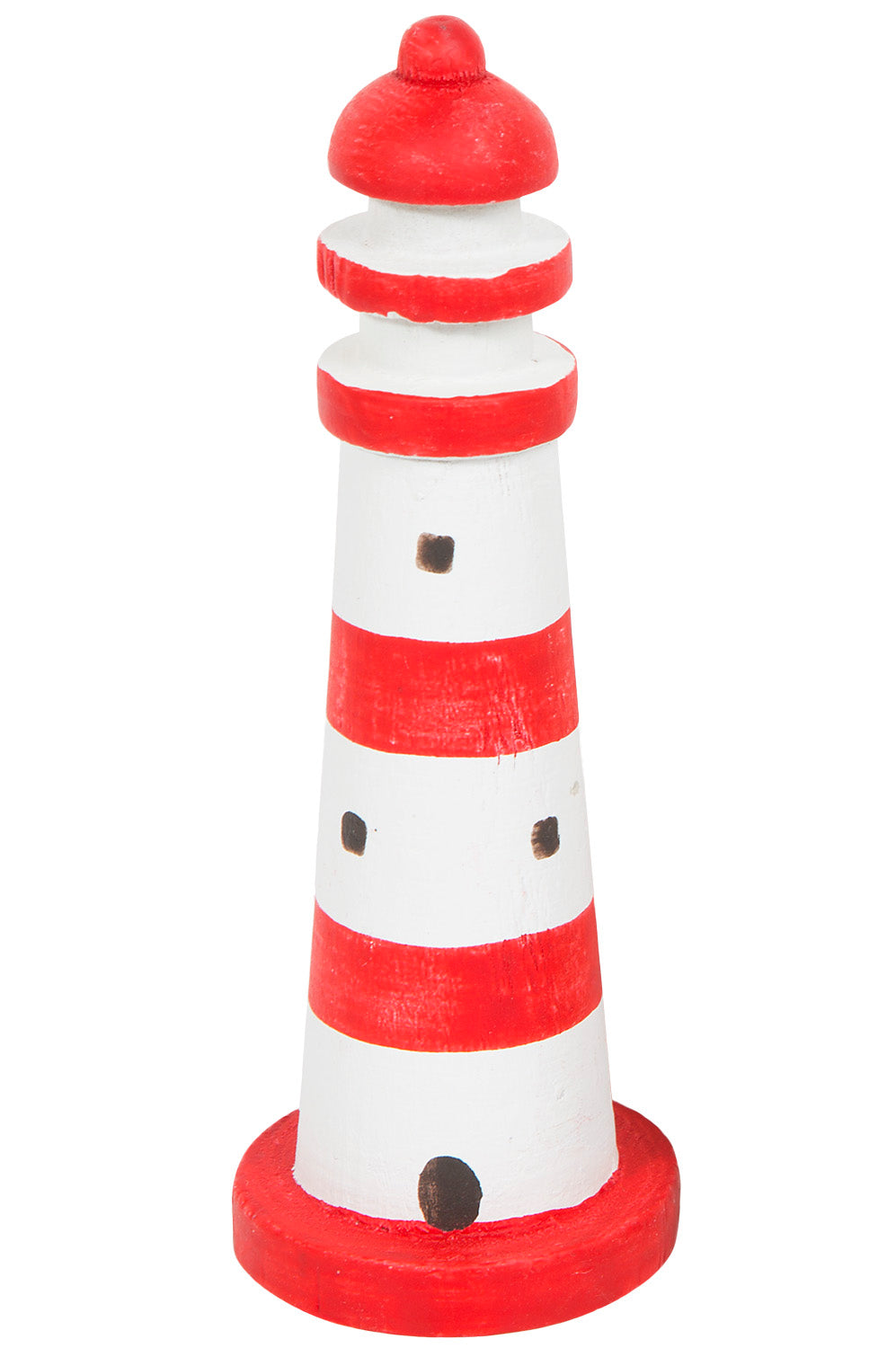 Kleiner Deko Leuchtturm Holz rot weiß