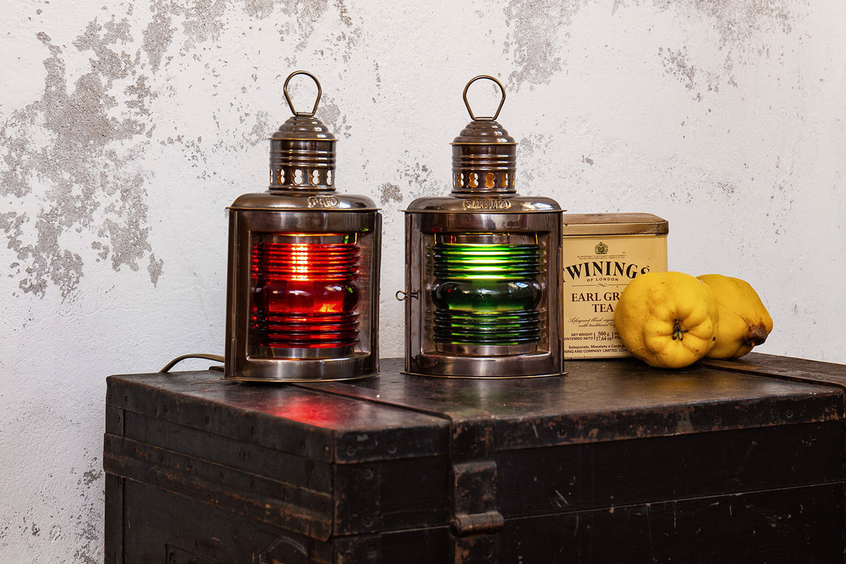 Backbordlampe antik Petroleum
